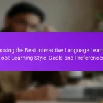 Choosing the Best Interactive Language Learning Tool: Learning Style, Goals and Preferences