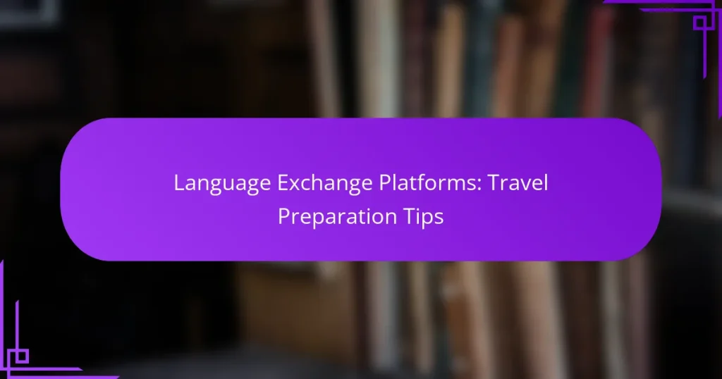 Language Exchange Platforms: Travel Preparation Tips