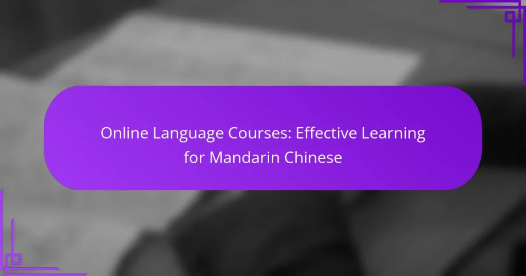 Online Language Courses: Effective Learning for Mandarin Chinese