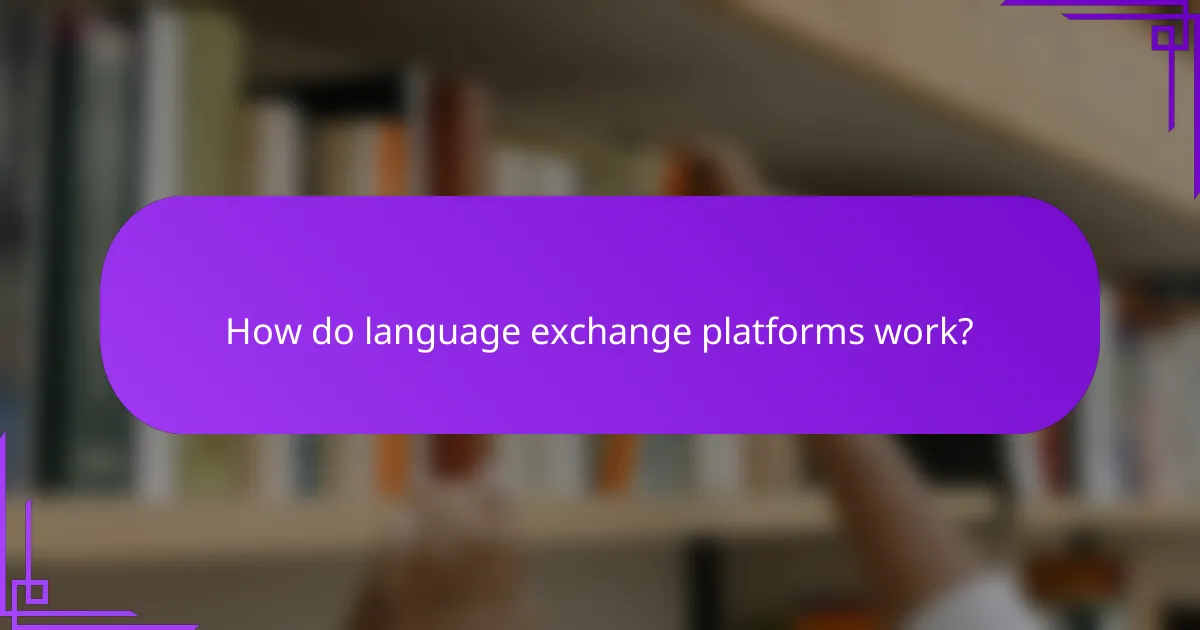 How do language exchange platforms work?