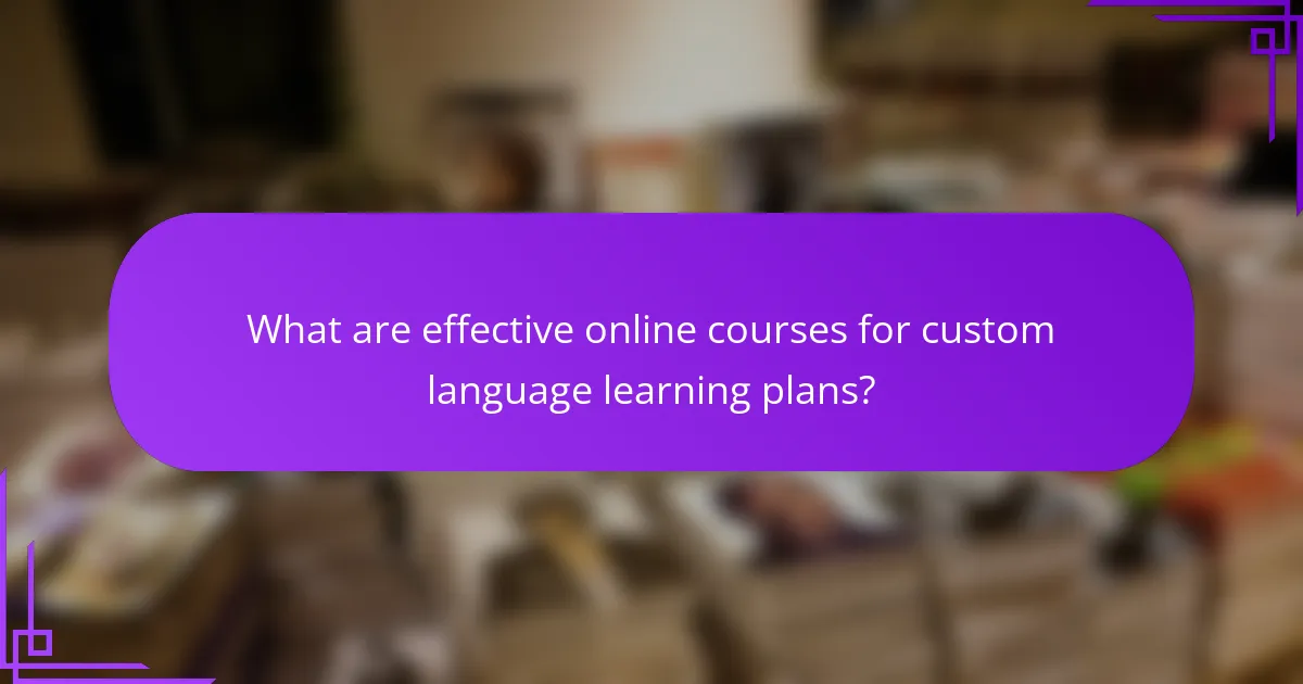What are effective online courses for custom language learning plans?