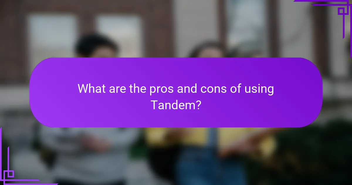 What are the pros and cons of using Tandem?