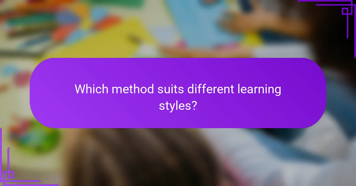 Which method suits different learning styles?